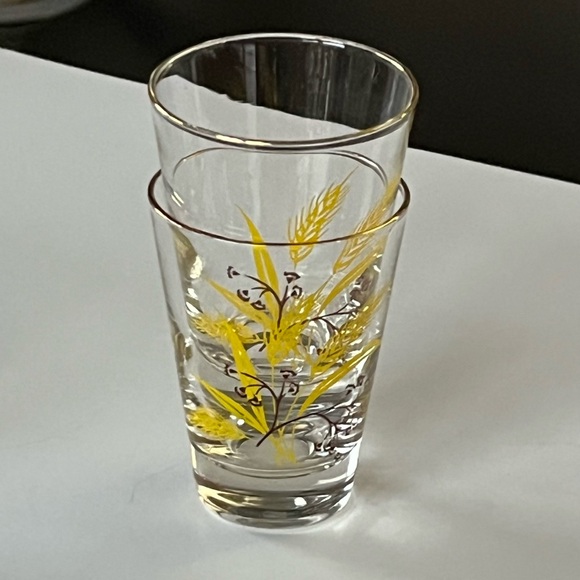 VTG 1950s Autumn Gold glasses Homer Laughlin for Century Service set/2, 4 oz - Picture 2 of 10